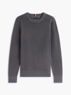 Mixed-Knit Crewneck Sweater — Washed Black 5
