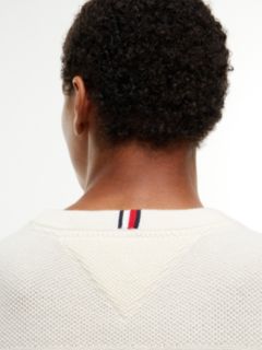 Mixed-Knit Crewneck Sweater — Rich Cream 3