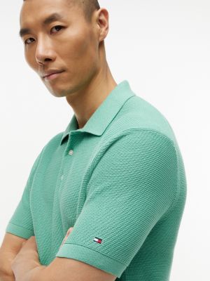 Мужские свитеры Tommy Hilfiger Short-Sleeve Waffled Sweater Polo — фото 3