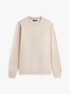 Embroidered Logo Terry Sweatshirt — Beige 5