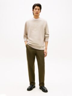Embroidered Logo Terry Sweatshirt — Beige 3