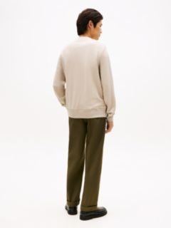 Embroidered Logo Terry Sweatshirt — Beige 4