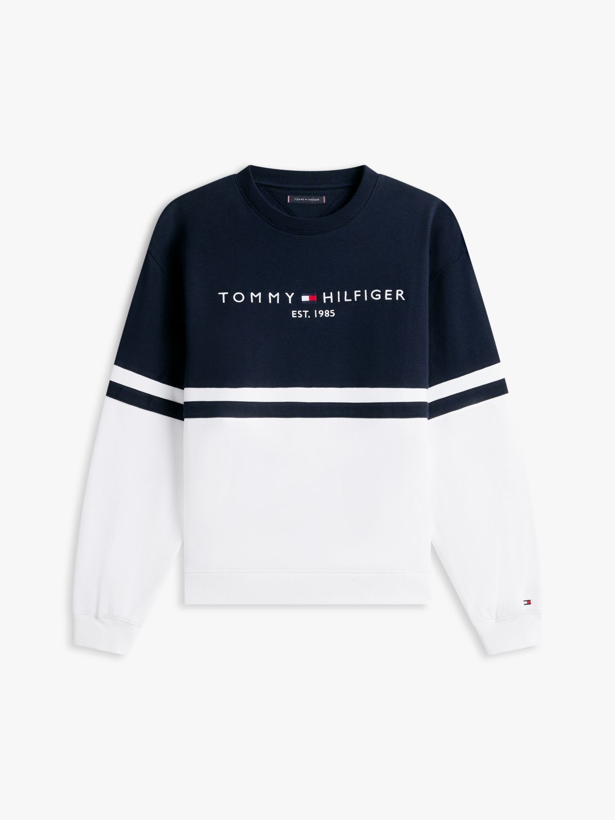 Tommy Logo Colorblock Sweatshirt — Navy
