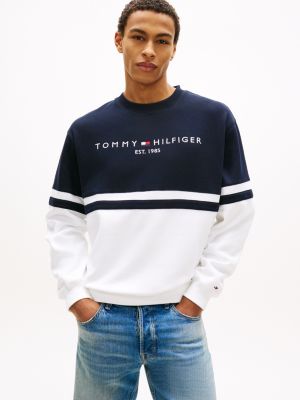 Tommy Logo Colorblock Sweatshirt, Navy
