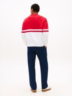 Tommy Logo Colorblock Sweatshirt — White/Red Colorblock 4