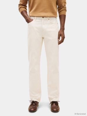 Garment-Dyed Straight Jean, Ecru