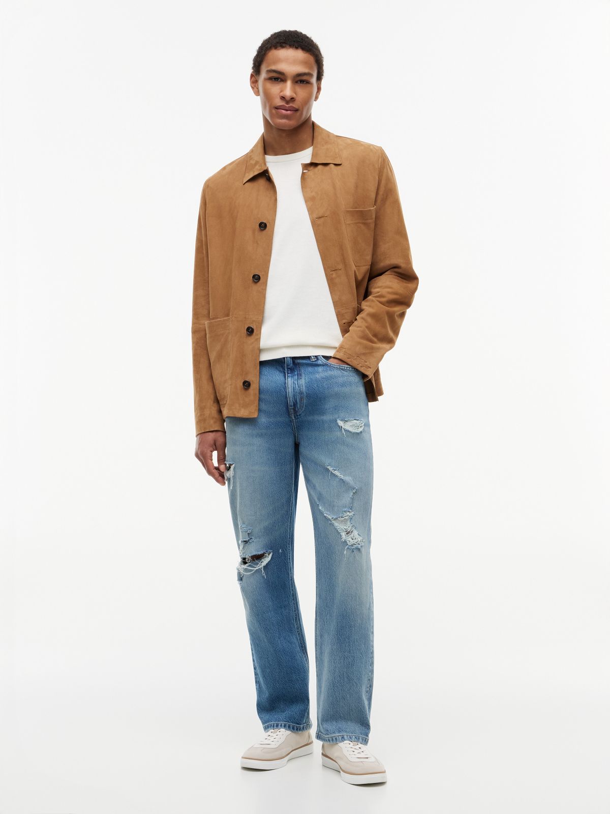 Distressed Loose Jean — Light Wash Denim