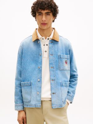 Relaxed Denim Chore Jacket, Medium Wash Denim