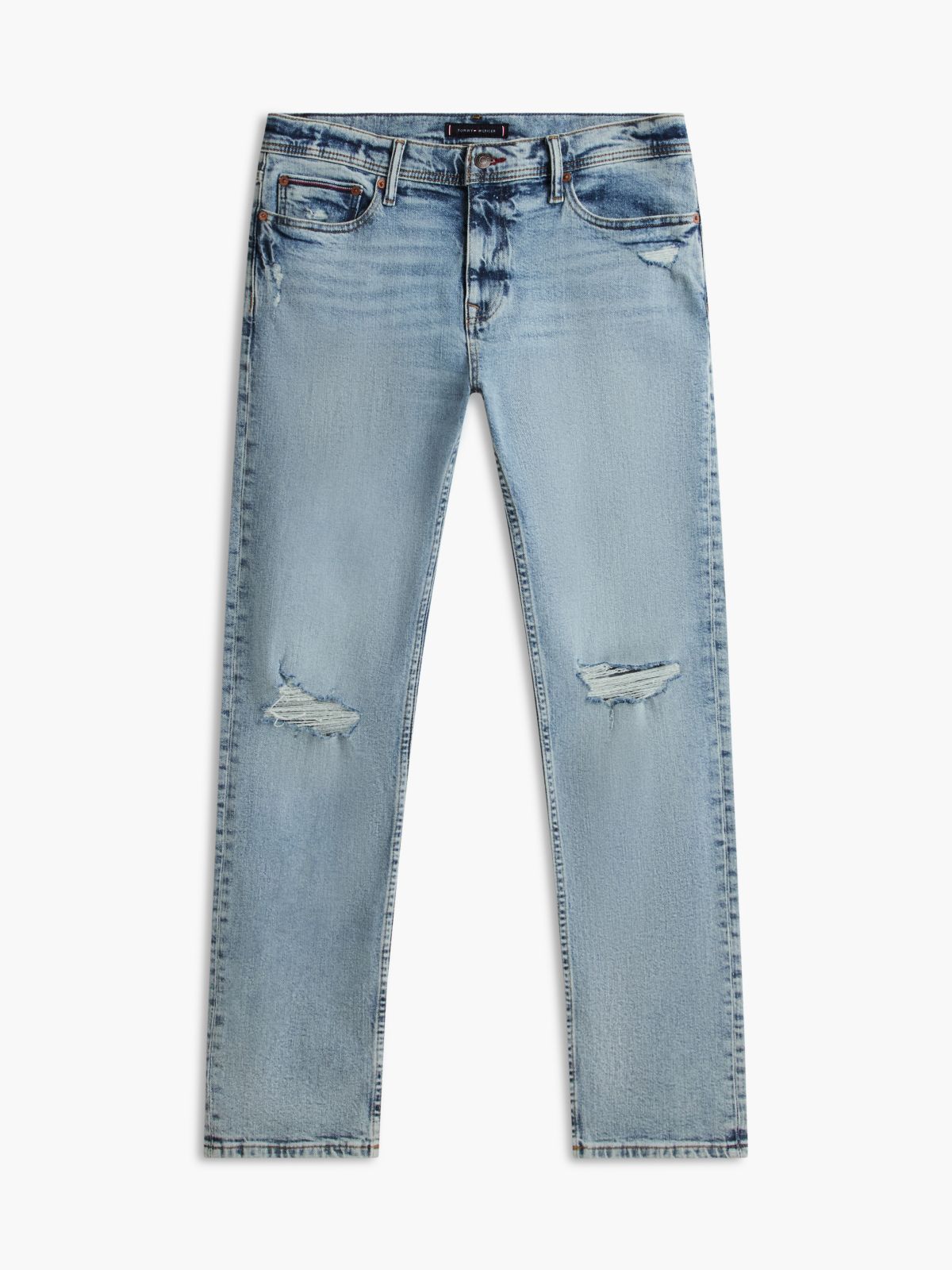 Lightweight Stretch Slim Jean — Light Wash Destroy Denim
