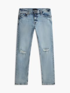 Lightweight Stretch Slim Jean — Light Wash Destroy Denim 7