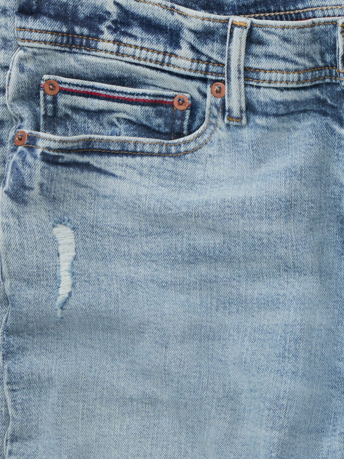Lightweight Stretch Slim Jean — Light Wash Destroy Denim