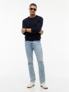 Lightweight Stretch Slim Jean — Light Wash Destroy Denim 2