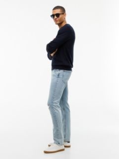 Lightweight Stretch Slim Jean — Light Wash Destroy Denim 3