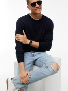 Lightweight Stretch Slim Jean — Light Wash Destroy Denim 4
