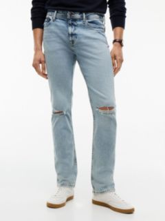 Lightweight Stretch Slim Jean — Light Wash Destroy Denim 1