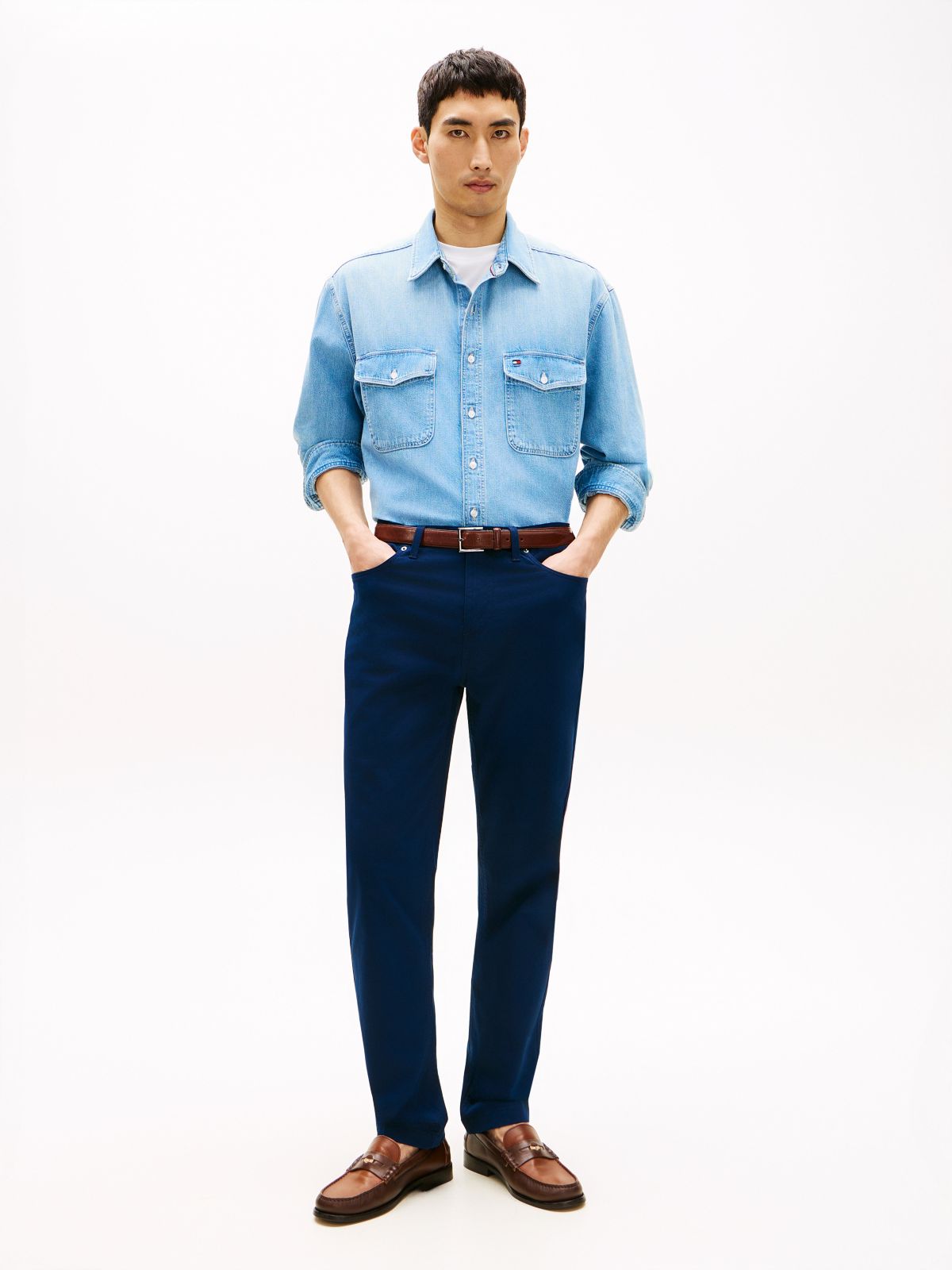5-Pocket Straight Pant — Light Navy