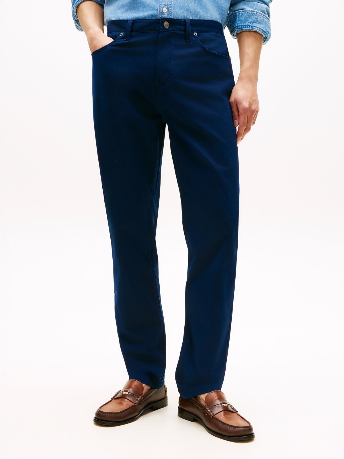 5-Pocket Straight Pant — Light Navy