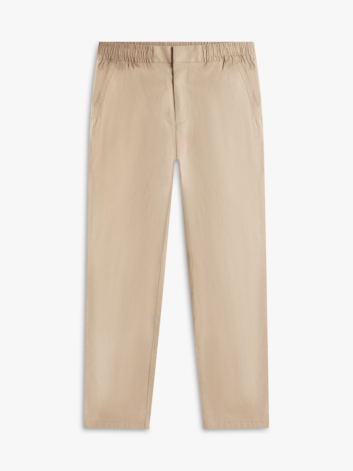 Elastic-Back Waistband Dobby Pant — Beige