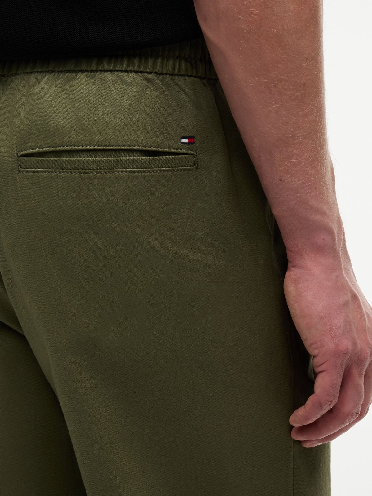Elastic-Back Waistband Dobby Pant — Ghost Fern