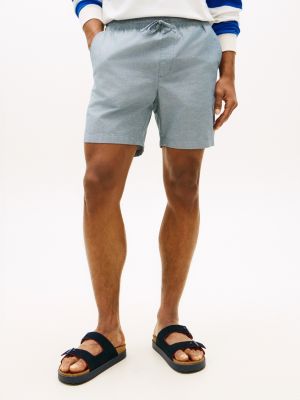 Regular Fit 7" Cotton-Linen Blend Short, Brisk Blue