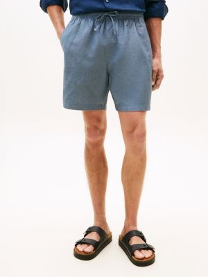 Regular Fit 7" Cotton-Linen Blend Short, Light Navy