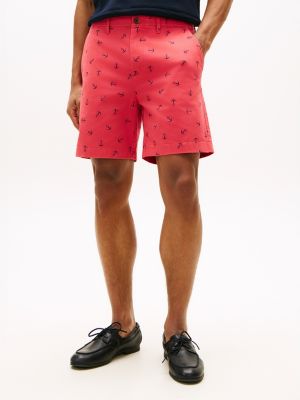 Regular Fit 7" Anchor Print Short, Vintage Red