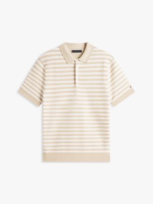 Short-Sleeve Stripe Waffled Sweater Polo | Tommy Hilfiger USA
