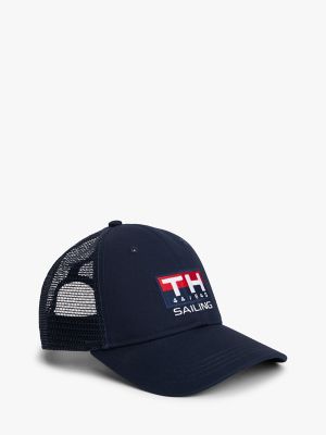 Embroidered TH Sailing Logo Trucker Cap, Sky Captain