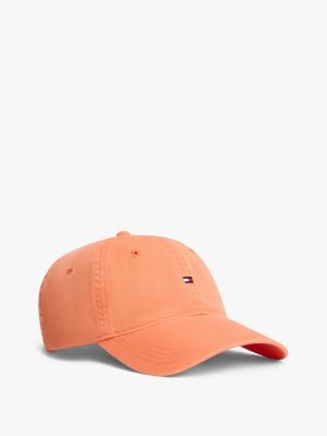 Flag Logo Baseball Cap, Citrus Orange