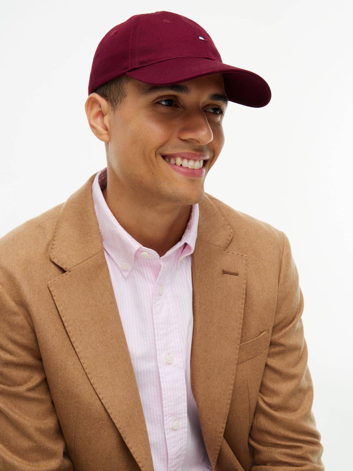 Flag Logo Baseball Cap — Burgundy