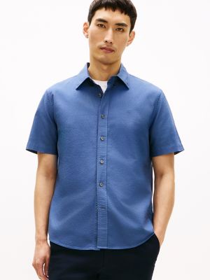 Regular Fit Garment-Dyed Oxford Shirt, Faded Indigo