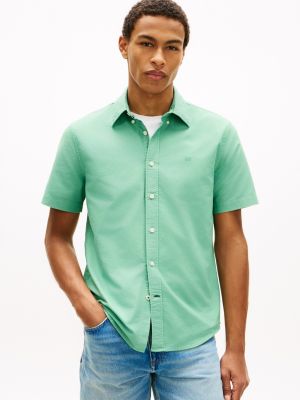 Regular Fit Garment-Dyed Oxford Shirt, Fort Green