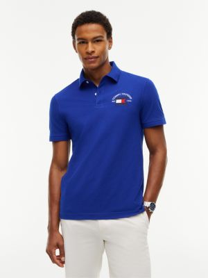 Regular Fit Hilfiger Boating Flag Polo, Wedge Blue