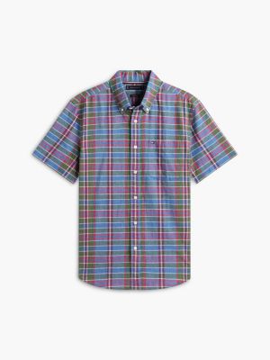Мужские рубашки Tommy Hilfiger Regular Fit Plaid Linen-Blend Shirt — фото 5