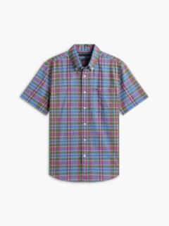 Regular Fit Plaid Linen-Blend Shirt — Blue Spell Multi 5