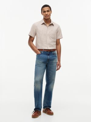 Мужские рубашки Tommy Hilfiger Regular Fit Glen Plaid Linen-Blend Shirt — фото 2