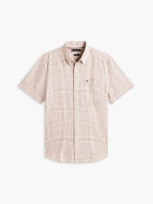 Мужские рубашки Tommy Hilfiger Regular Fit Glen Plaid Linen-Blend Shirt — фото 5