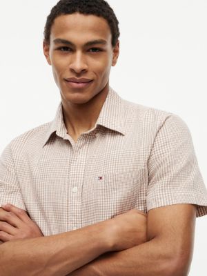 Мужские рубашки Tommy Hilfiger Regular Fit Glen Plaid Linen-Blend Shirt — фото 3