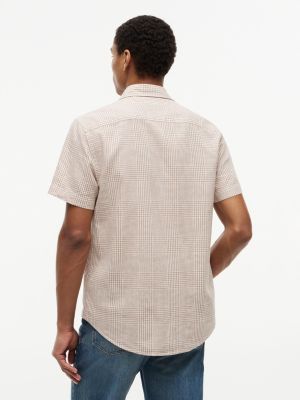 Мужские рубашки Tommy Hilfiger Regular Fit Glen Plaid Linen-Blend Shirt — фото 4