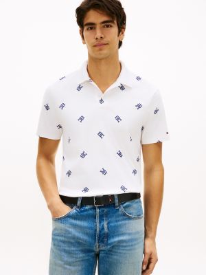 Regular Fit Monogram Interlock Polo, Optic White
