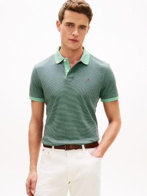Regular Fit Stripe Interlock Polo, Fort Green