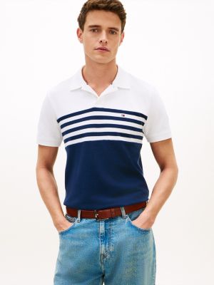 Regular Fit Colorblock Pique Polo, Carbon Navy