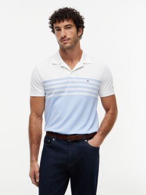 Regular Fit Colorblock Pique Polo, Light Blue