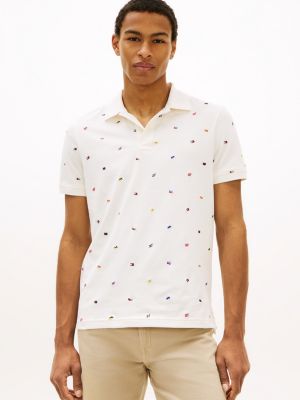 Regular Fit Allover Flag Pique Polo