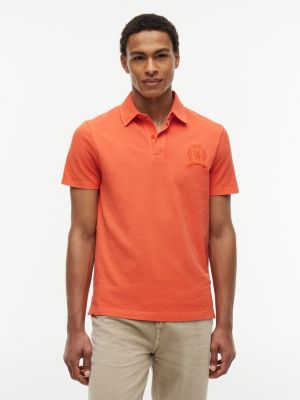 Regular Fit Garment-Dyed Crest Polo, Paradise Lily