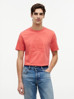 Laurel Leaf Logo Garment-Dyed T-Shirt, Coral