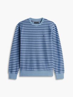 Striped Terry Crewneck Sweatshirt — Blue 5