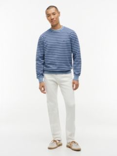 Striped Terry Crewneck Sweatshirt — Blue 2