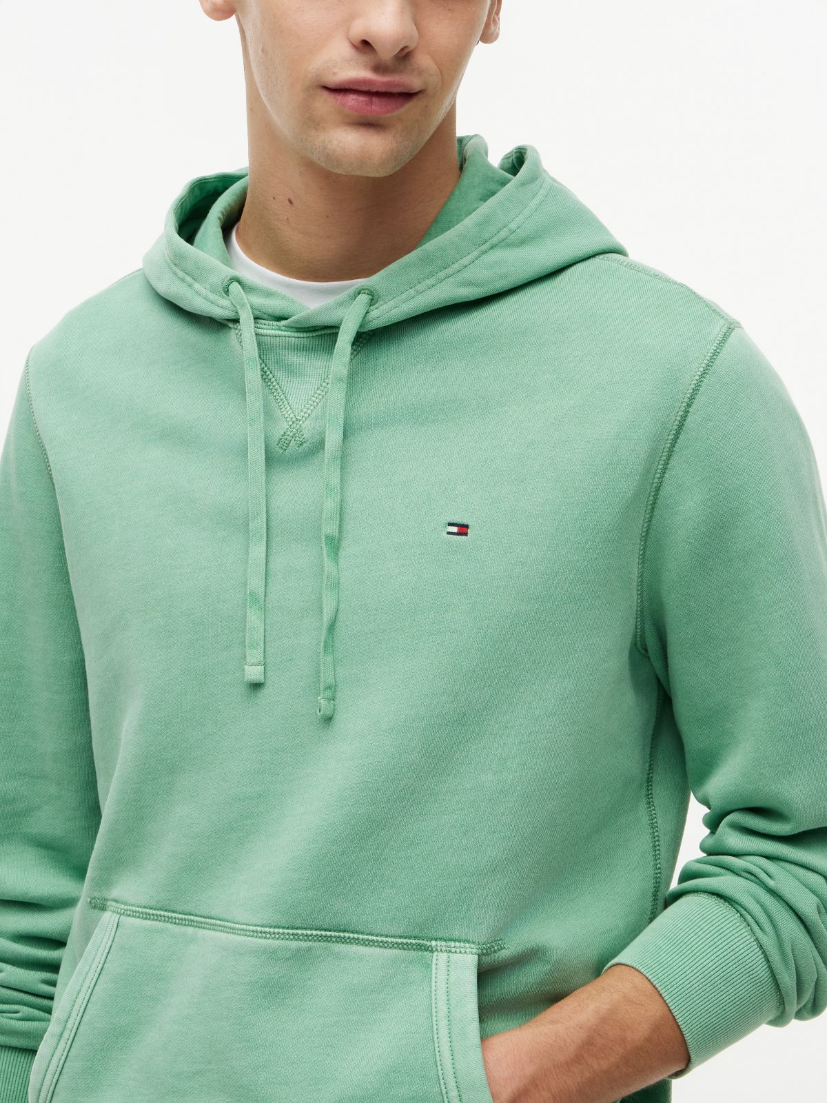 Garment-Washed Terry Hoodie — Fort Green