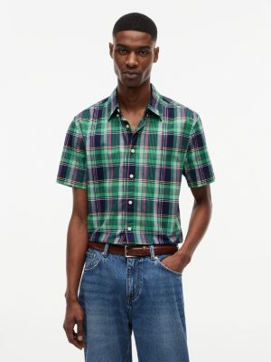 Regular Fit Bold Plaid Oxford Shirt, Coastal Green Multi Check